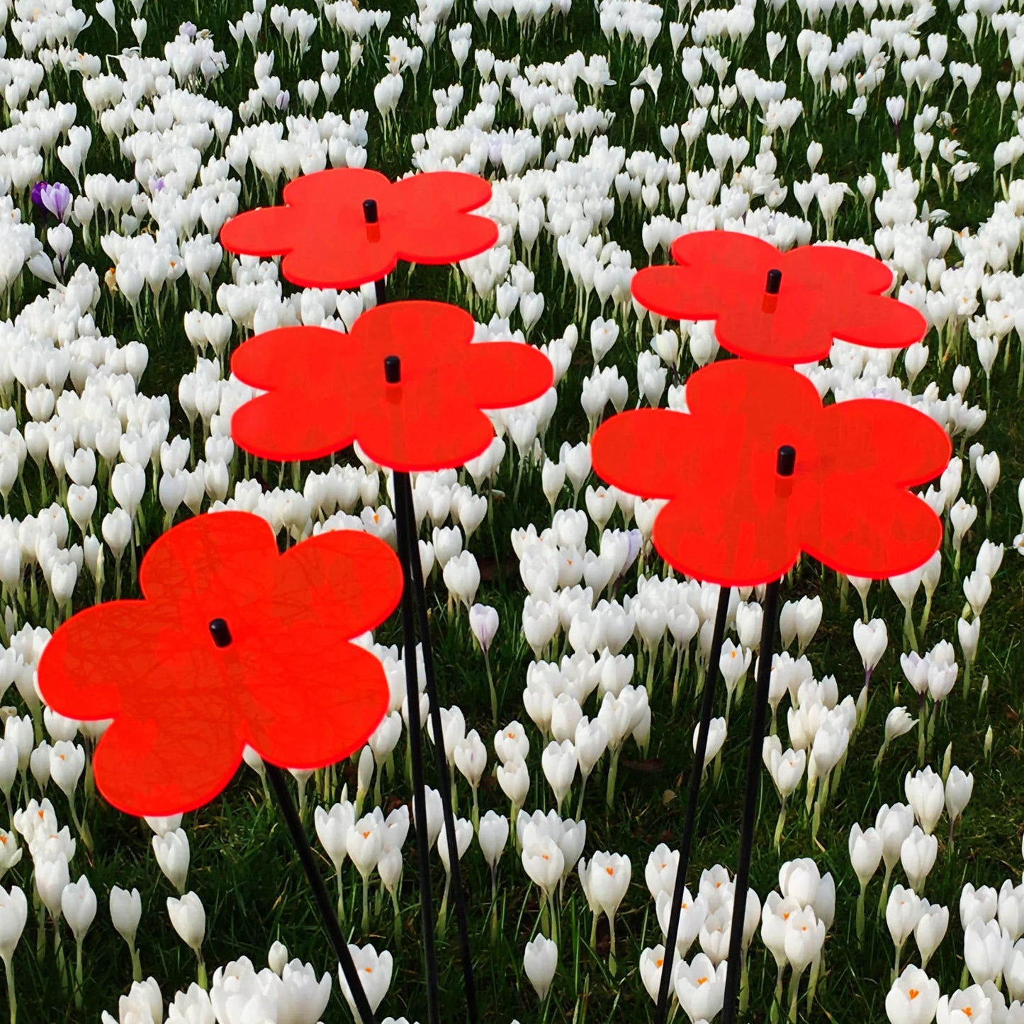 Large Garden Décor Ornaments Set of 5 'Blossoms'