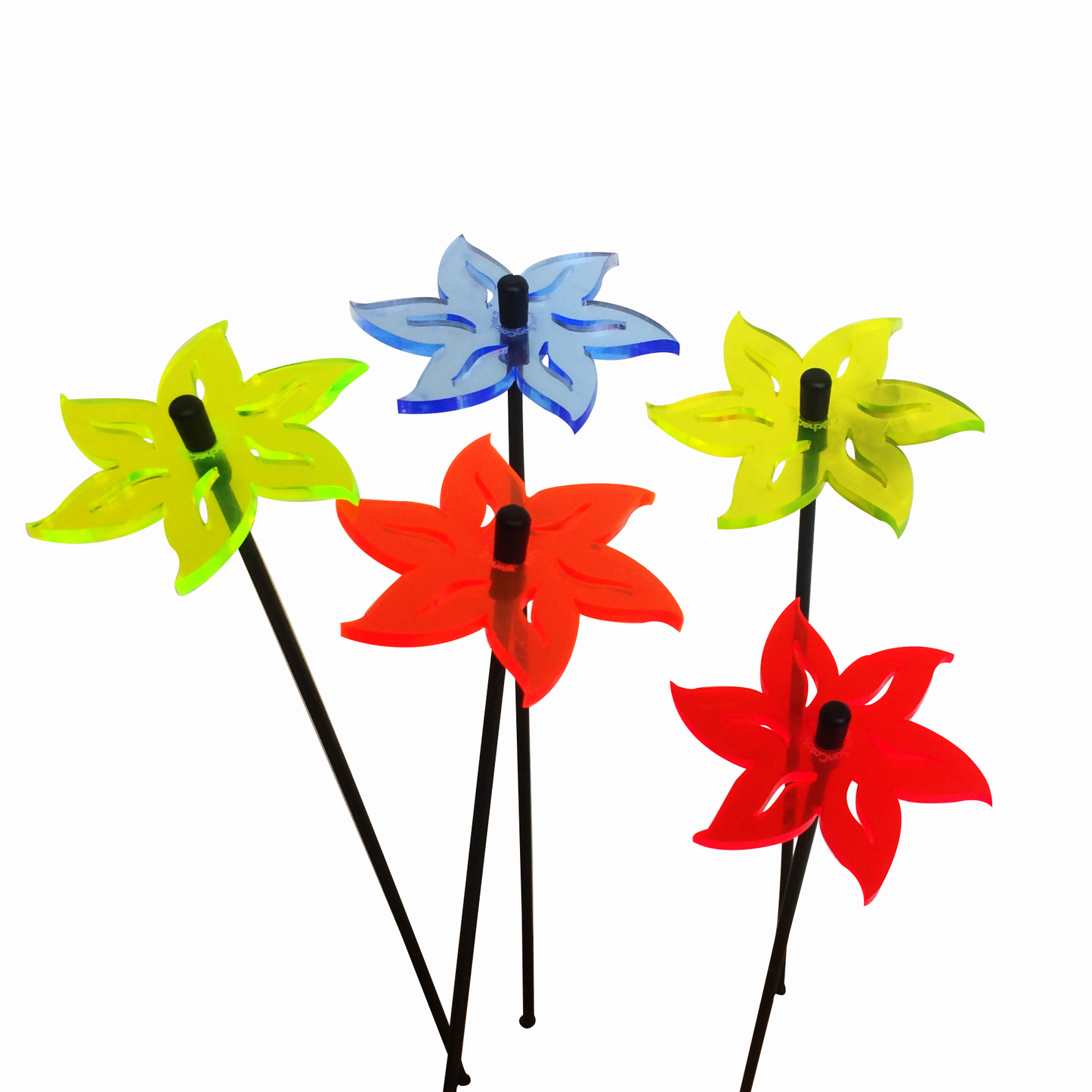 Small Garden Décor Ornaments Set of 5 'Lotus'