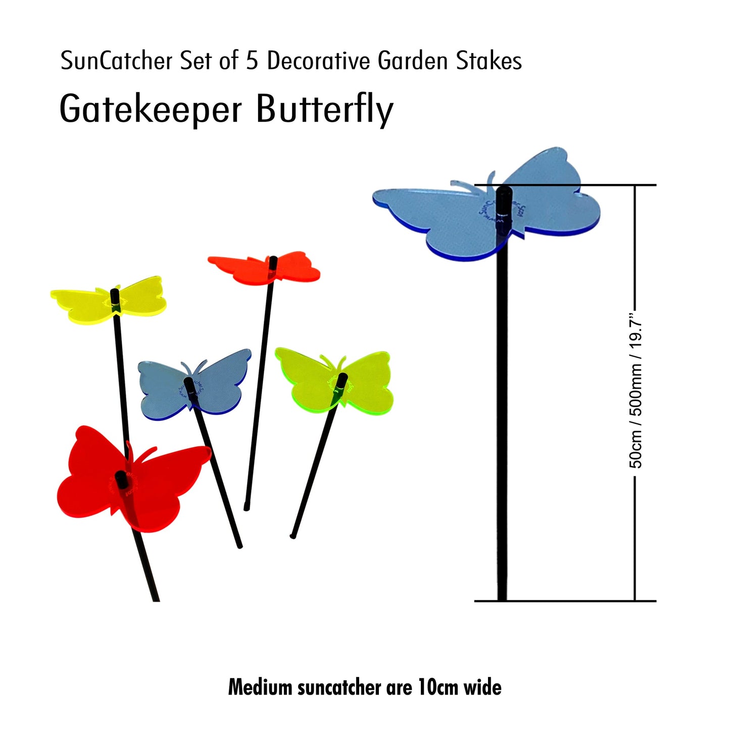 Garden Décor Ornaments Set of 5 'Gatekeeper Butterflies'