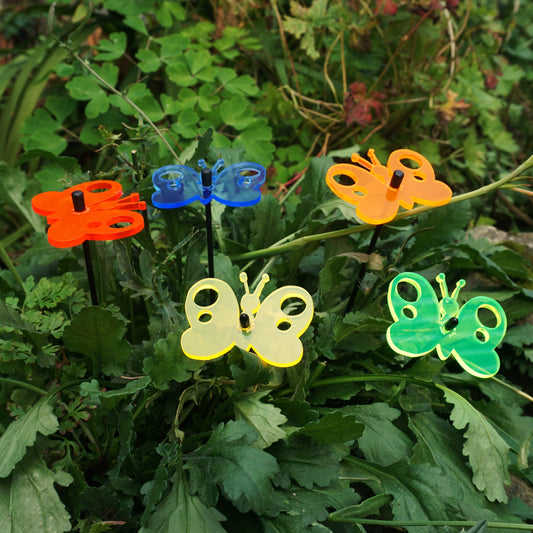 Small Garden Décor Ornaments Set of 5 'Peacock Butterfly'