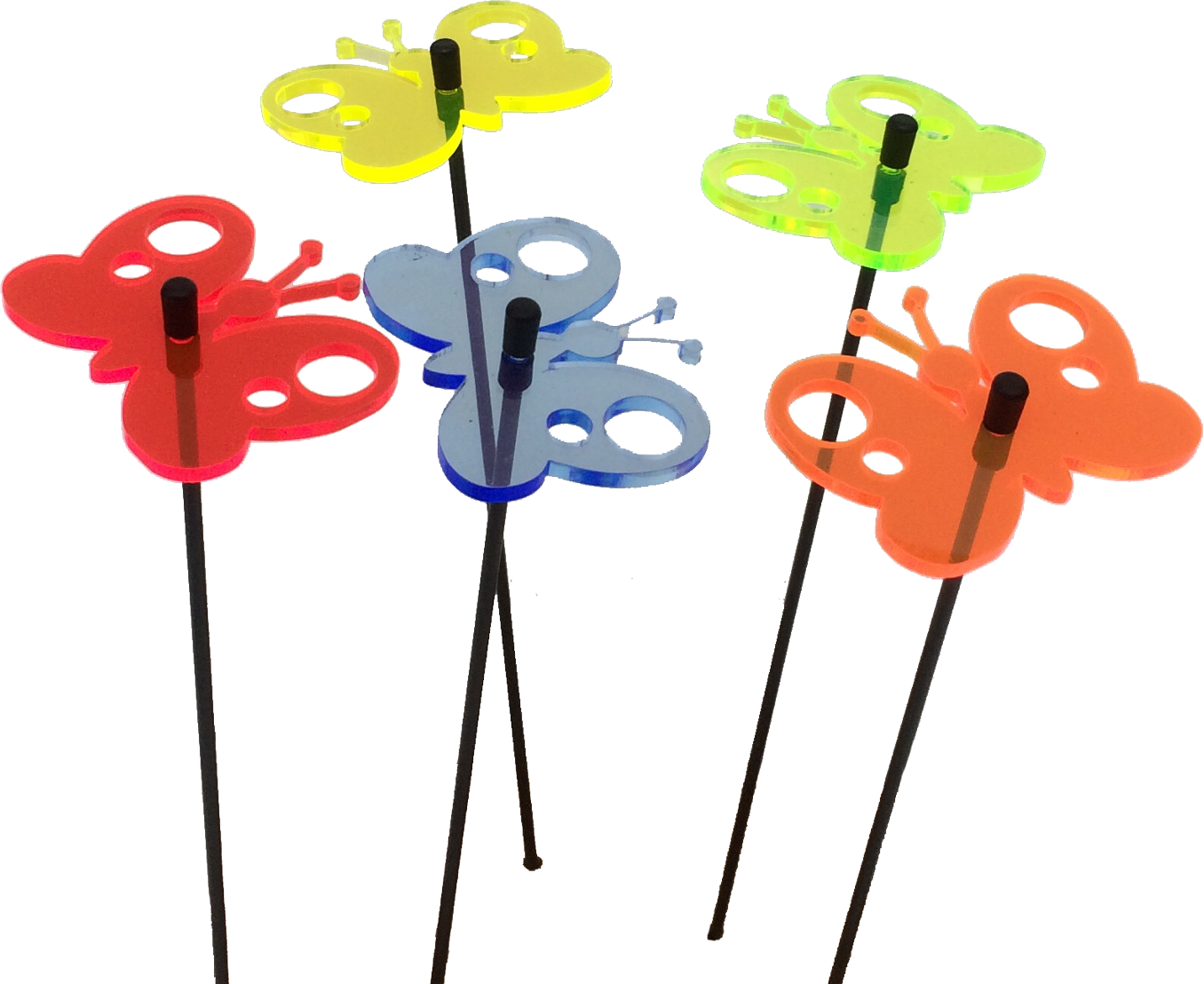 Small Garden Décor Ornaments Set of 5 'Peacock Butterfly'