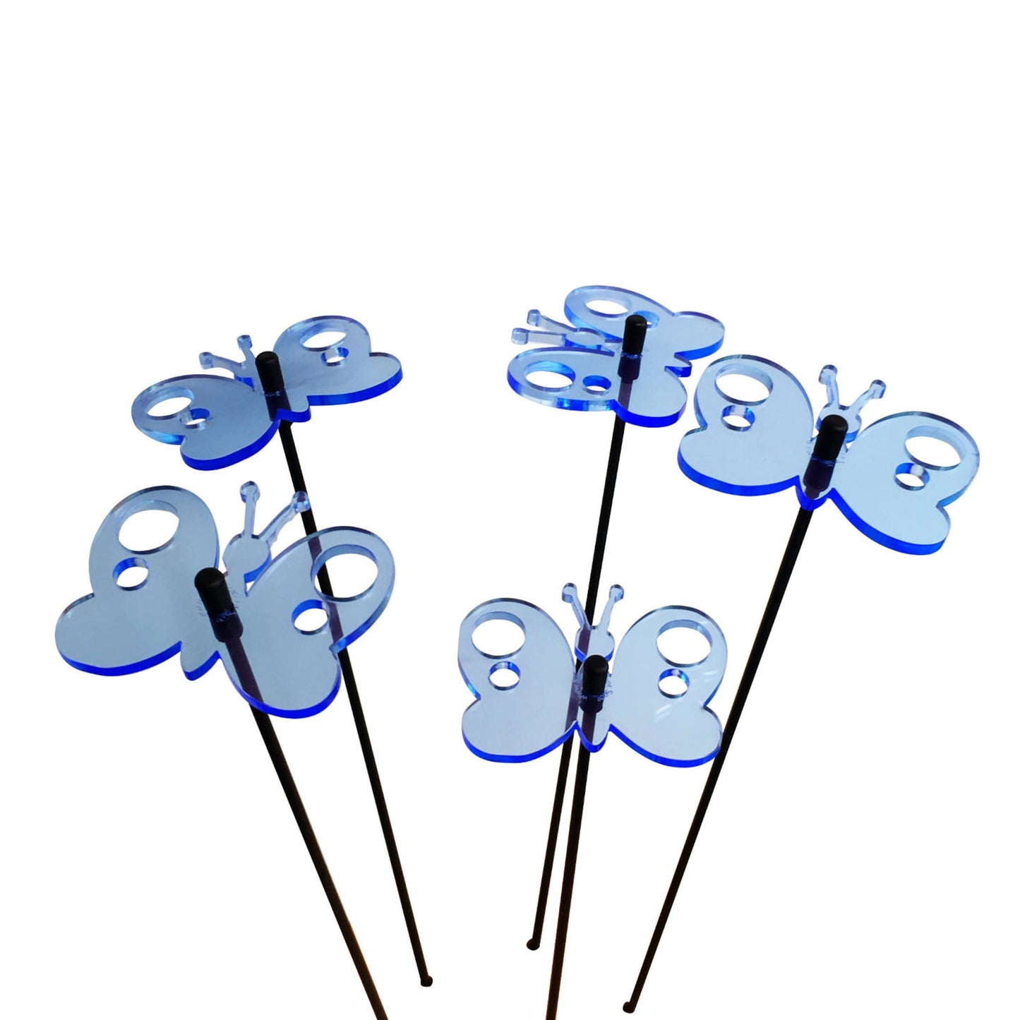 Small Garden Décor Ornaments Set of 5 'Peacock Butterfly'