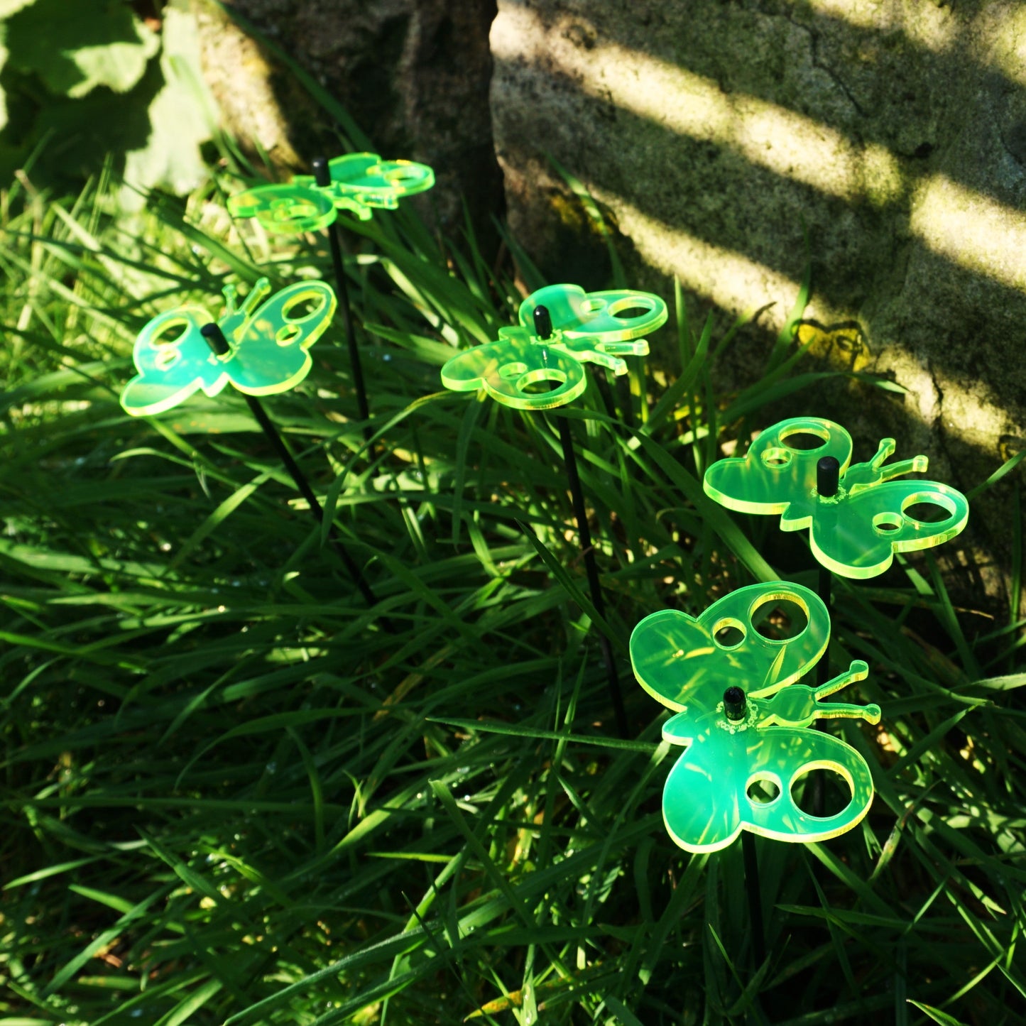 Small Garden Décor Ornaments Set of 5 'Peacock Butterfly'