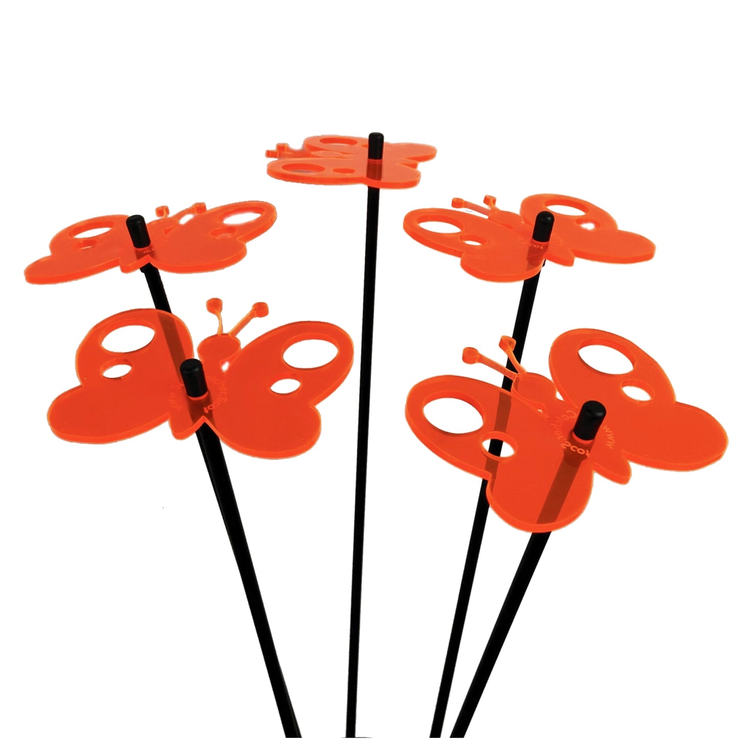 Small Garden Décor Ornaments Set of 5 'Peacock Butterfly'