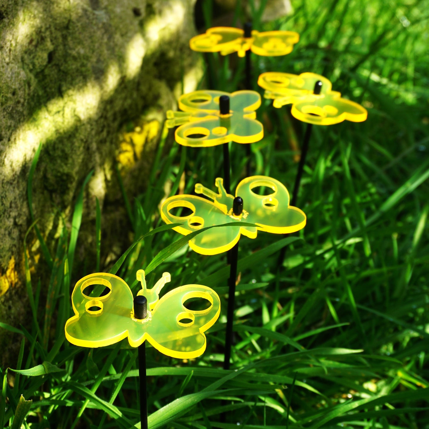 Small Garden Décor Ornaments Set of 5 'Peacock Butterfly'