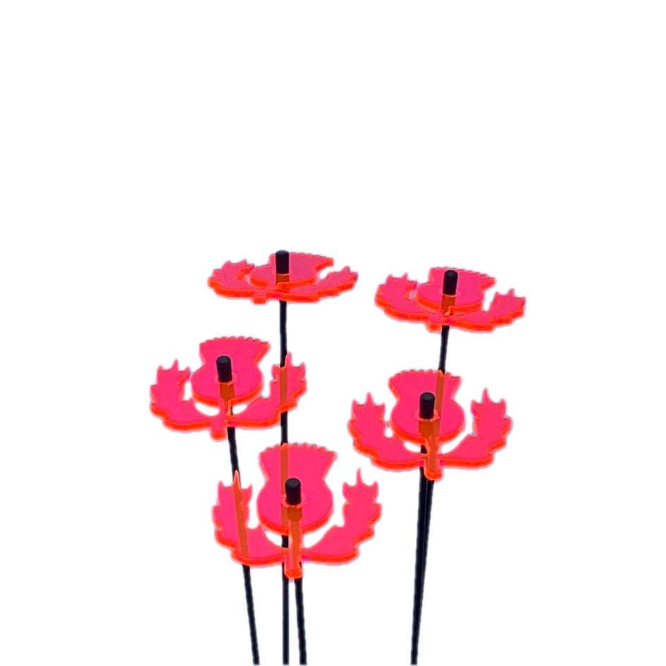 Medium Garden Décor Ornaments Set of 5 'Scottish Thistles'