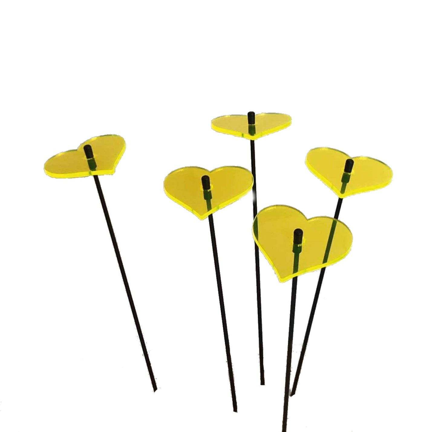 Small Garden Décor Ornaments Set of 5 'Hearts'