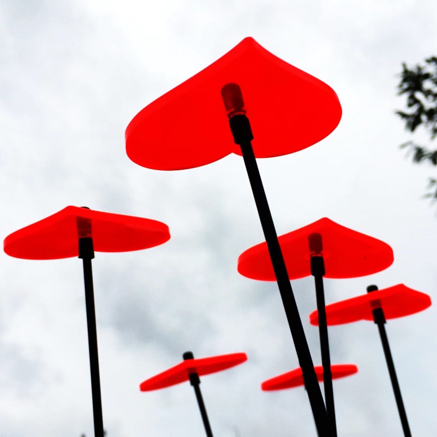 Large Garden Décor Ornaments Set of 5 'Hearts'