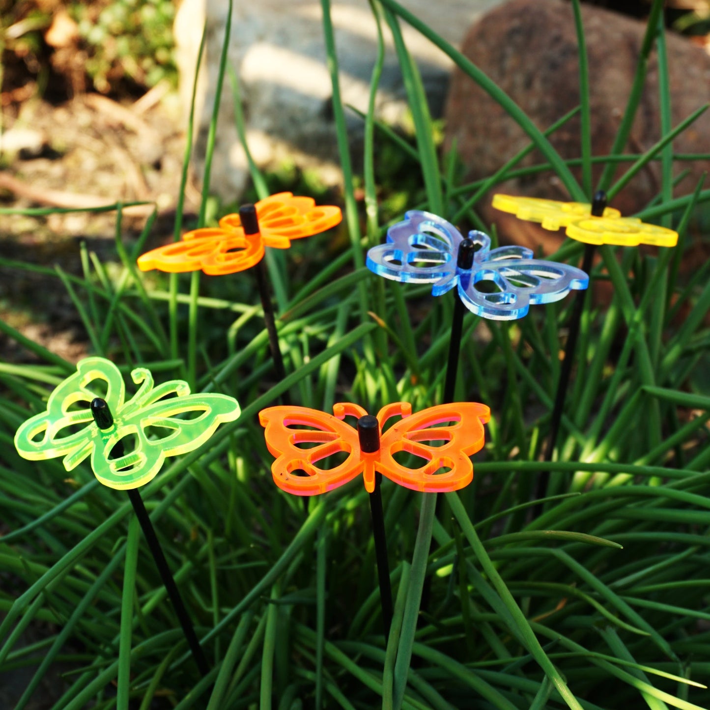 Large Garden Décor Ornaments Set of 5 'Comma Butterflies'