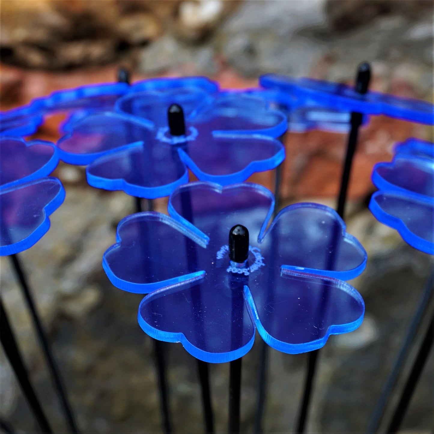 Small Garden Décor Ornaments Set of 5 'Double Blossom'