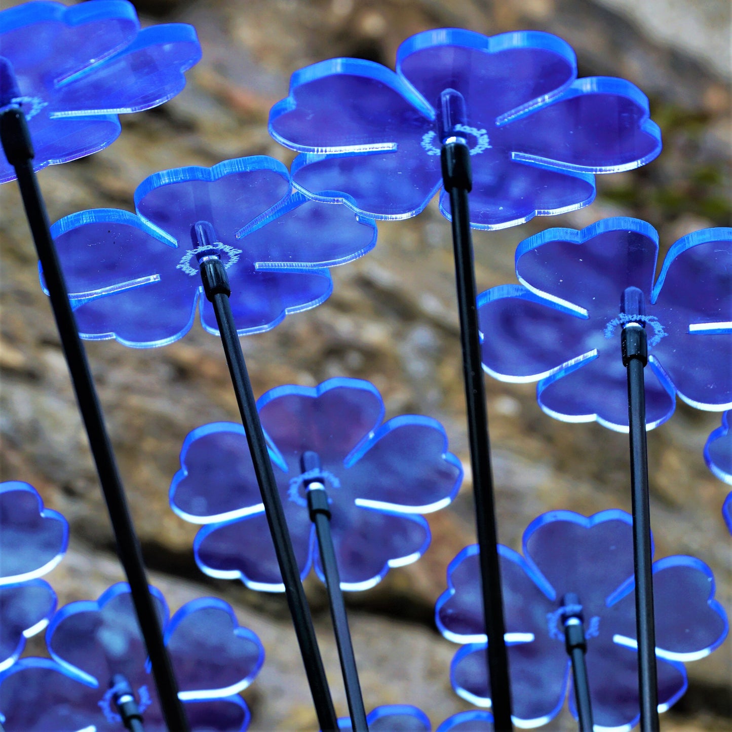 Small Garden Décor Ornaments Set of 5 'Double Blossom'