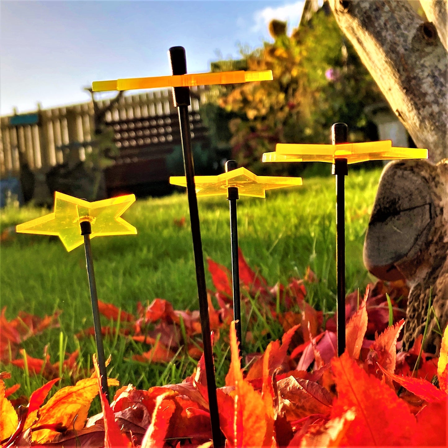 Garden Décor Ornaments Set of 5 small 'Shining Stars'