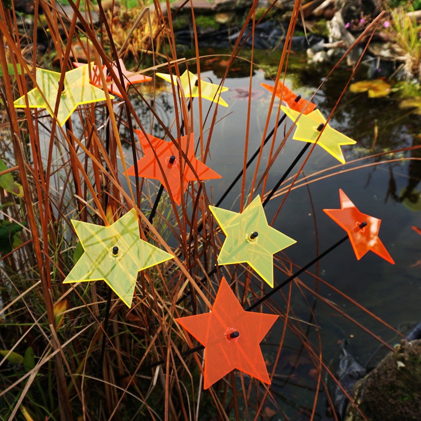 Large Garden Décor Ornaments Set of 5 'Shining Stars'