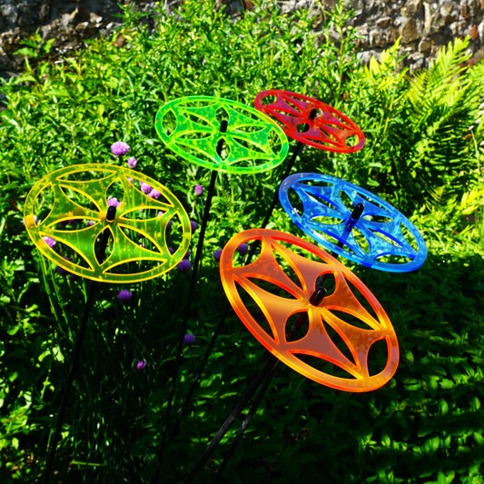 Large Garden Décor Ornaments Set of 5 'Sun Disc'