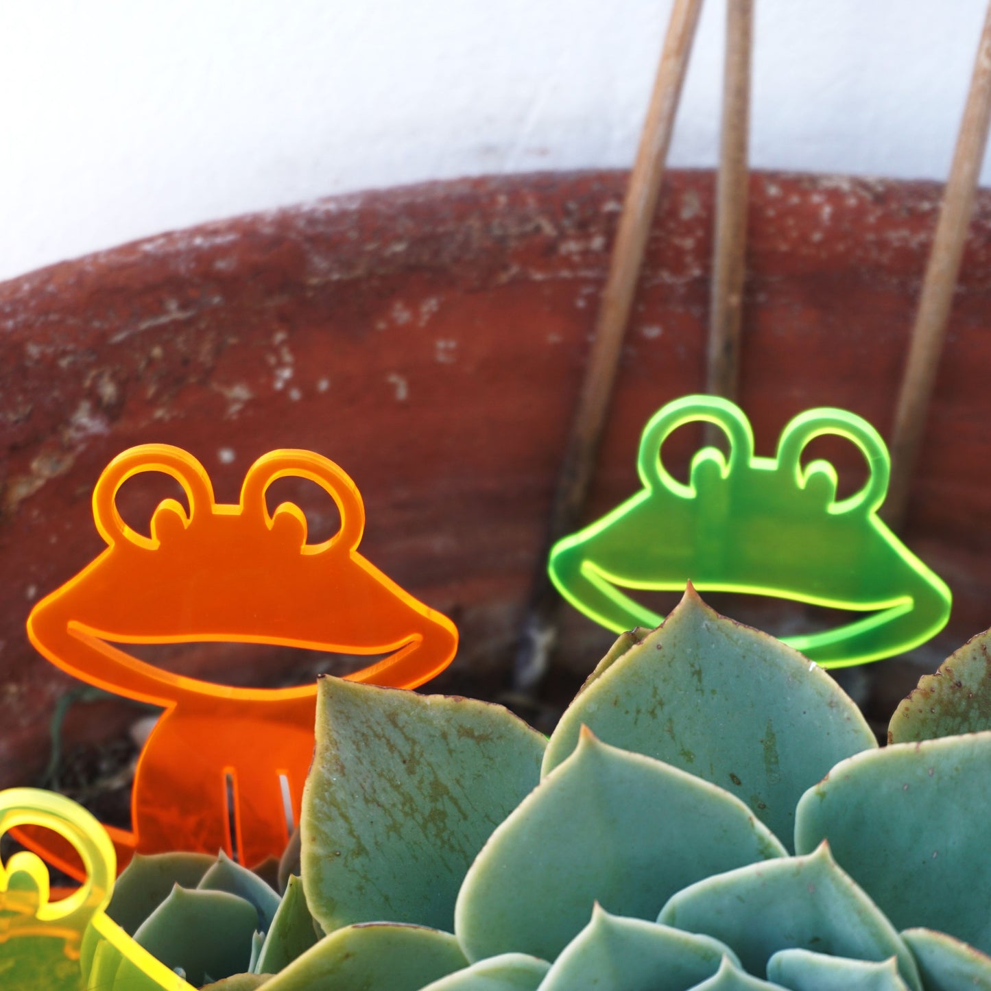 Garden Décor Ornament Stakes Set of 5 'Happy Frogs'