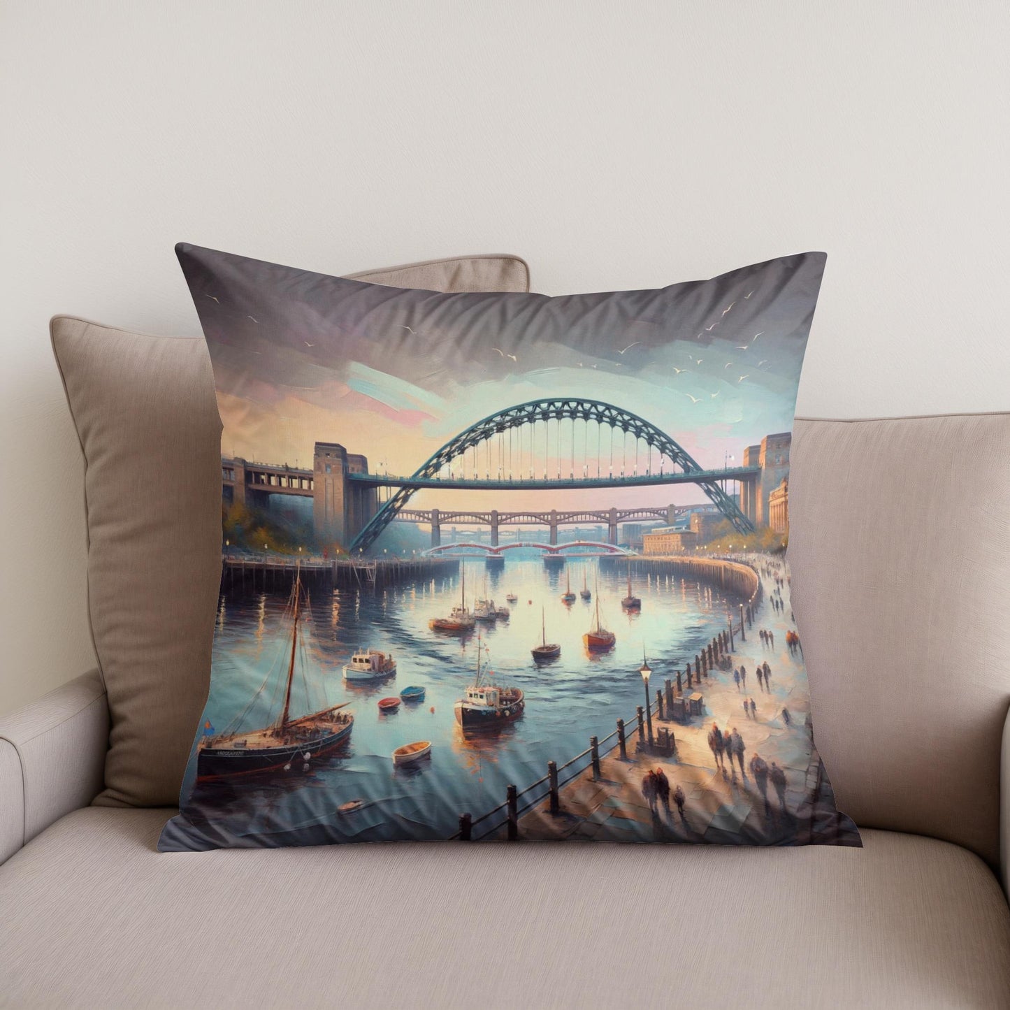 Newcastle Quayside Serenity Cotton Cushion