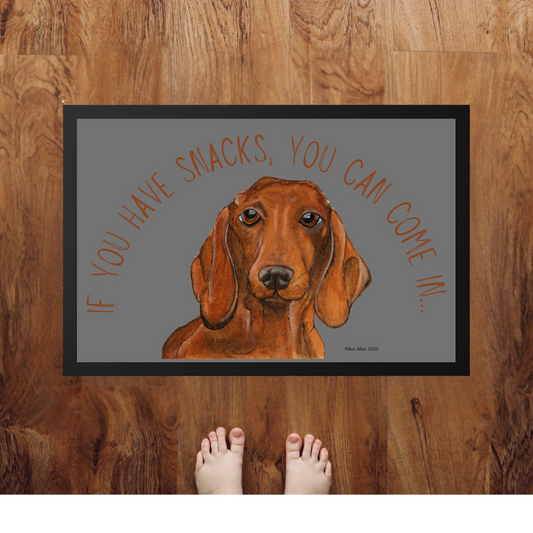 Snacks-Only VIP Access: The Dachshund Doormat!
