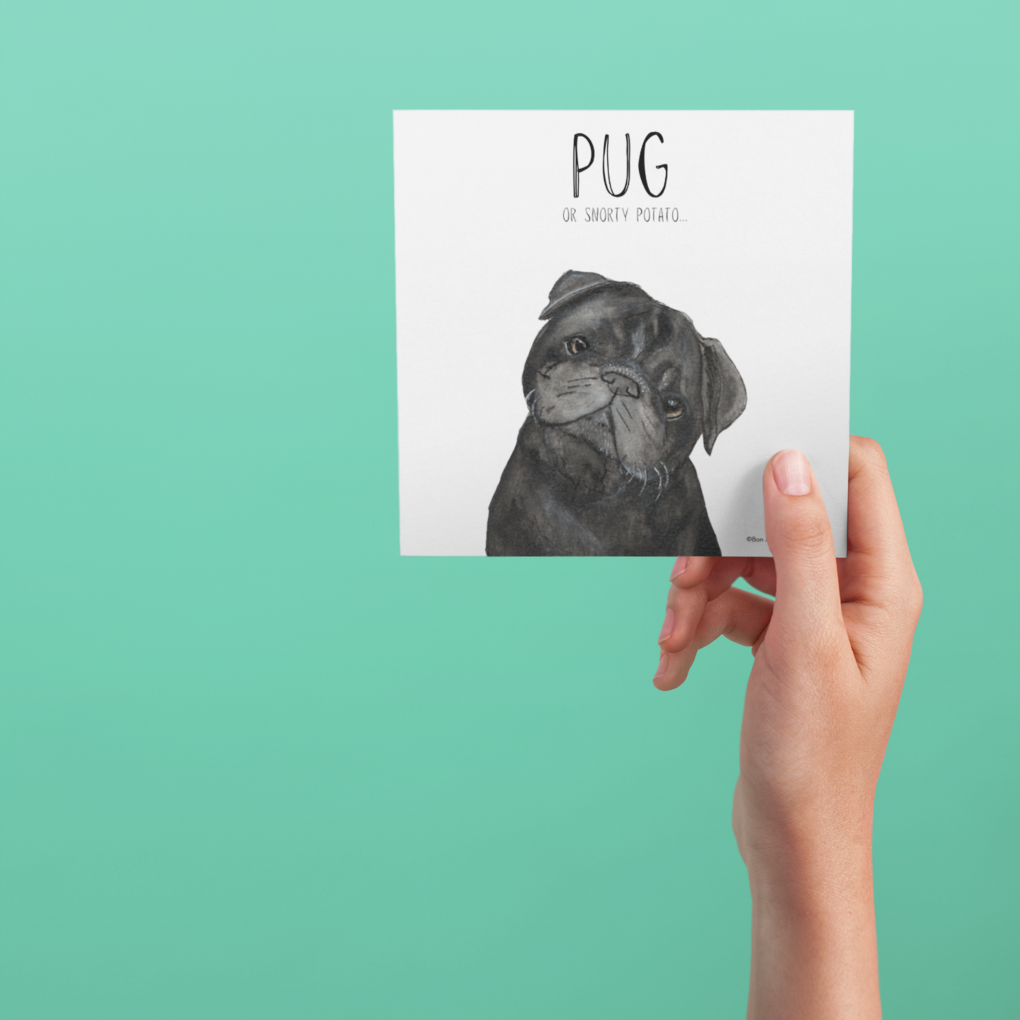 Snorty Potato Greetings – The Perfect Pug Card!