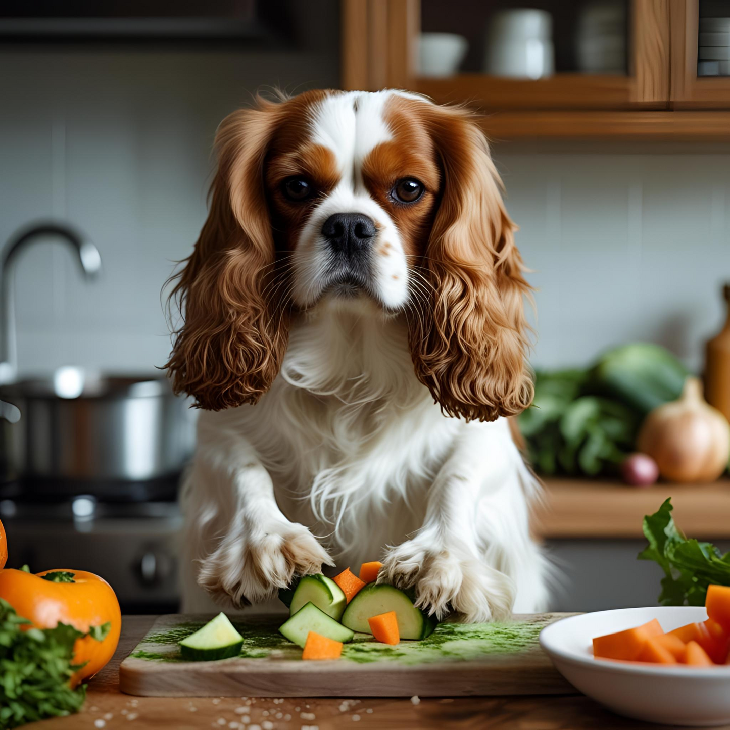 Cheese Tax Collector: Cavalier King Charles Spaniel Glass Chopping Board