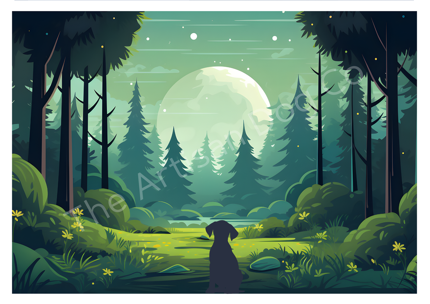 Dog in Nature Prints - different sizes