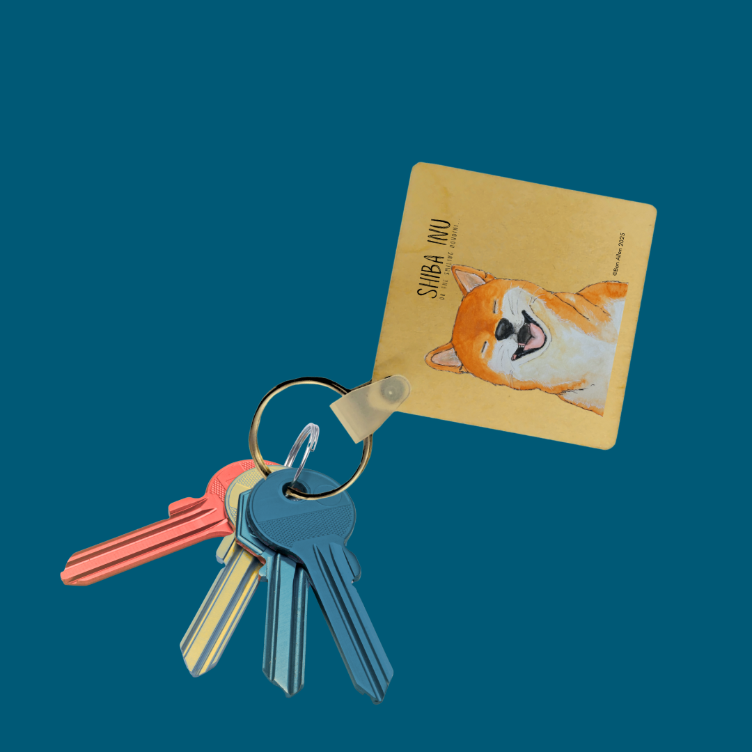Keys? Escaped. Like Me. – Shiba Wooden Keyring