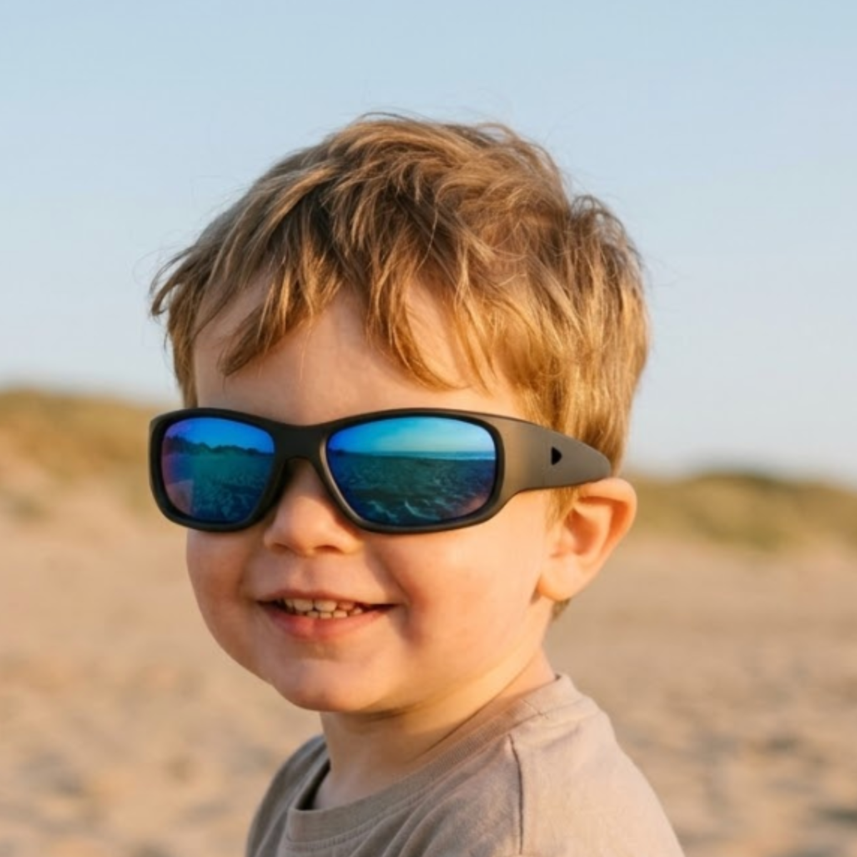 Black Charcoal Toddler Sunglasses | REVO Lens | Snug Fit | 1-2 Years