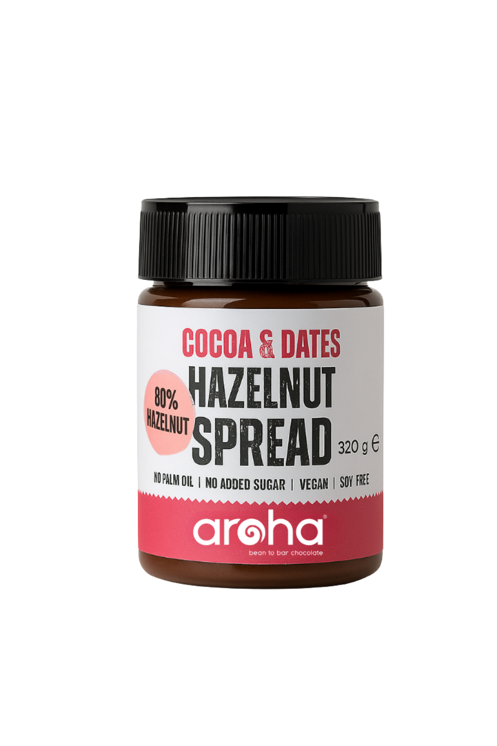 Aroha %80 Hazelnut Spread With Cocoa & Dates, 320 gr