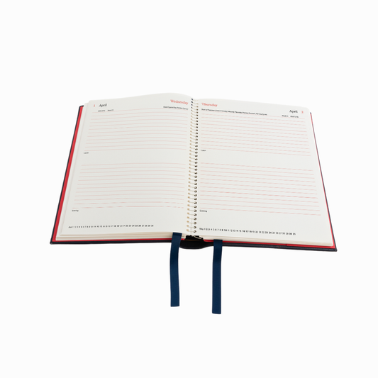 2026 Desk Diary - Day-a-Page Planner - Blue