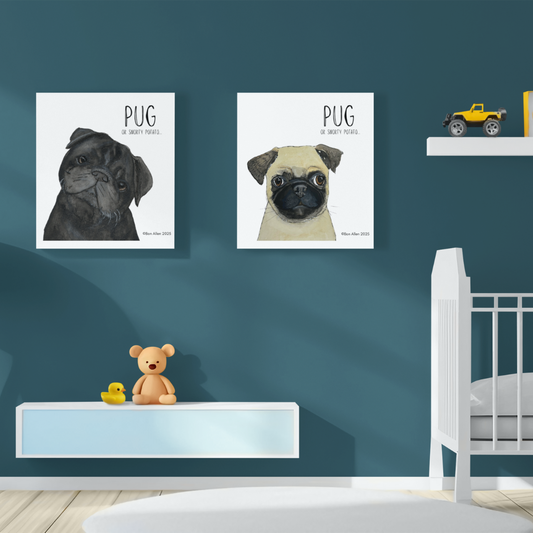 Portrait of a Snorty Potato – The Pug Art You Never Knew You Needed