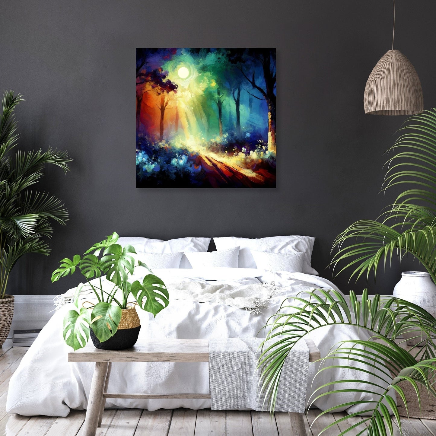 Enchanted Moonlit Forest Canvas