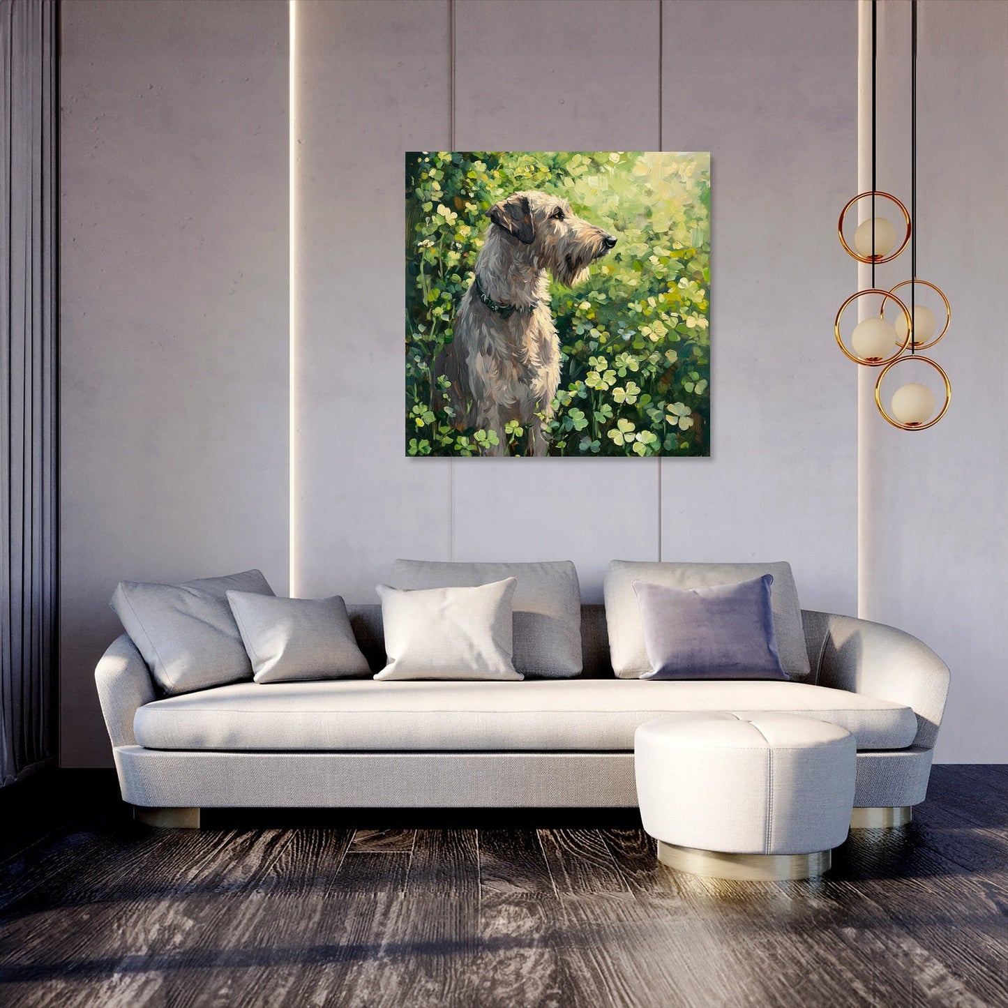 Irish Wolfhound in Clover Canvas
