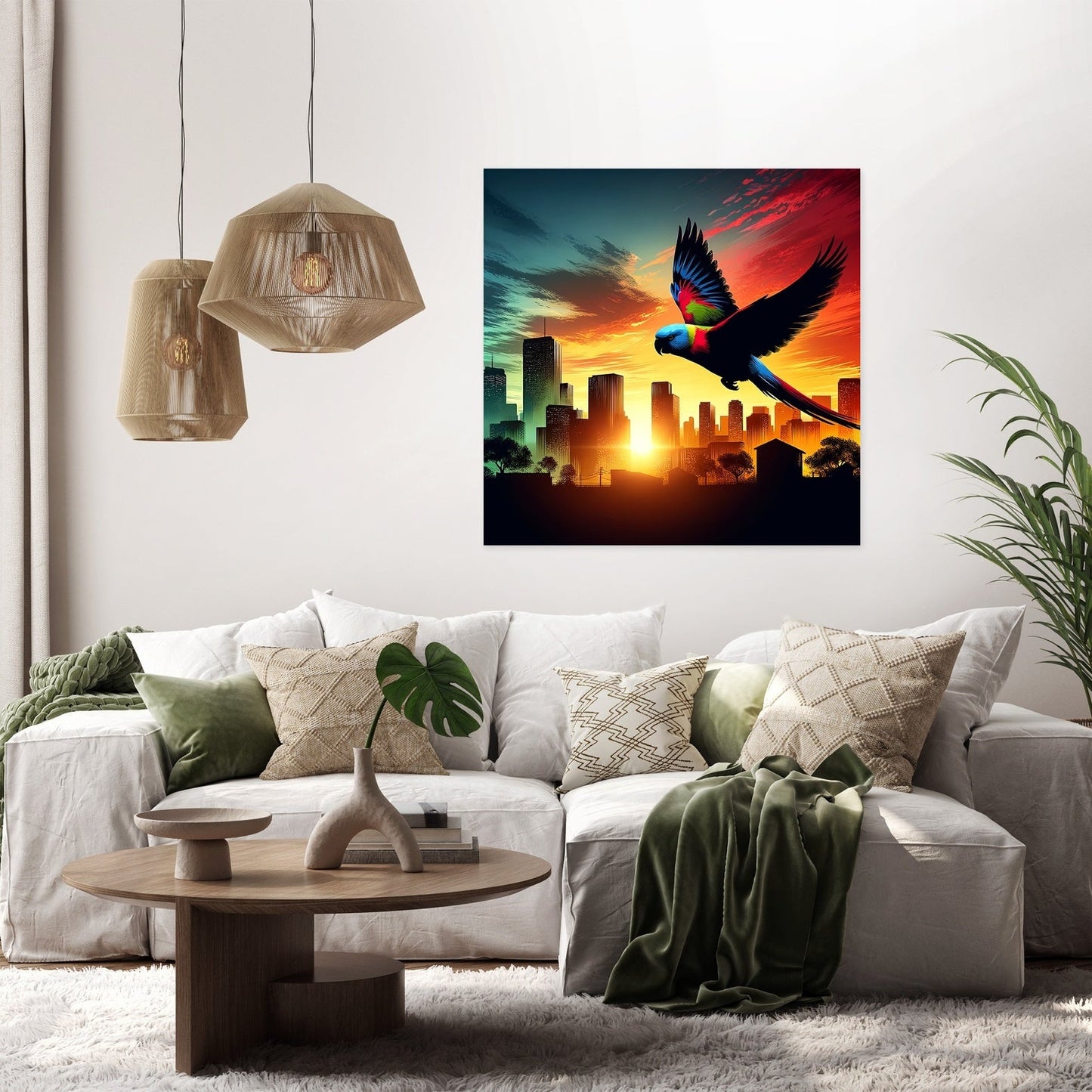 Urban Flight Silhouette Canvas
