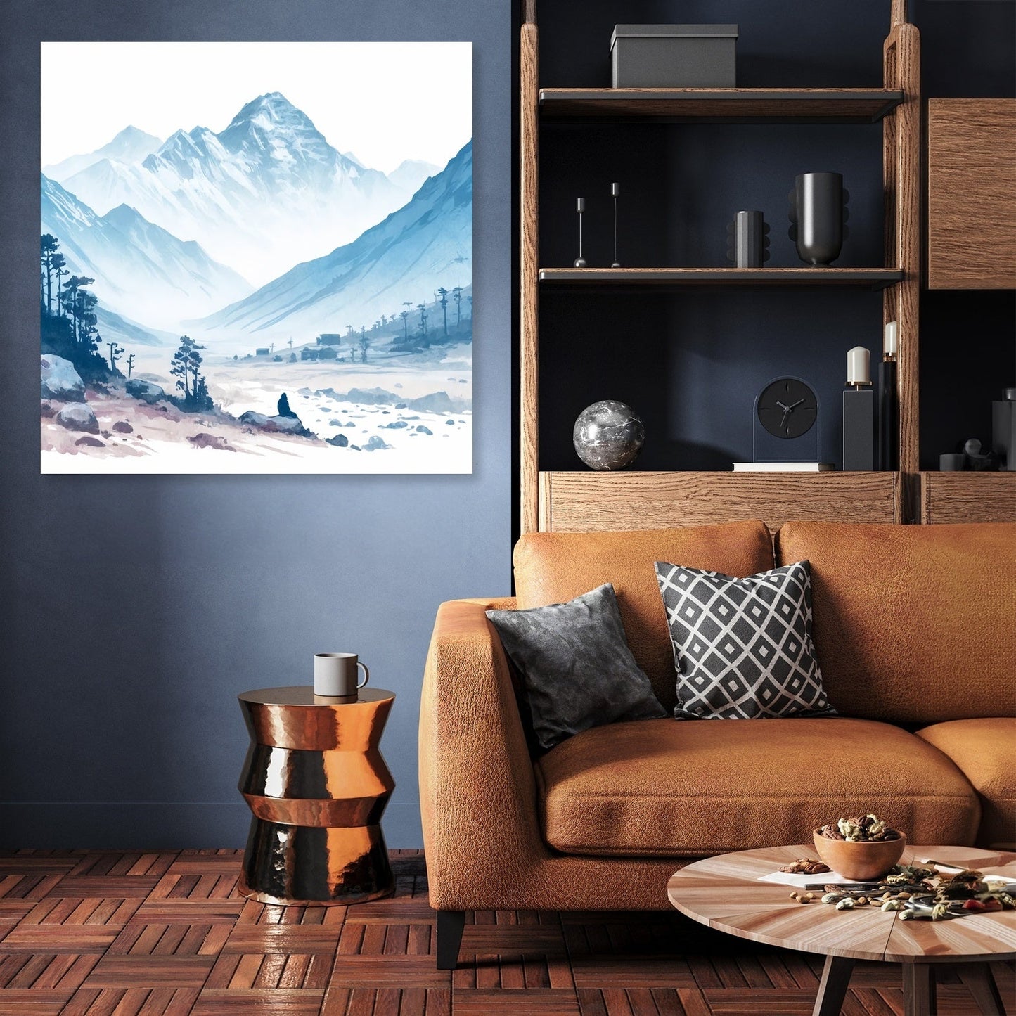 Tranquil Mountain Peaks Canvas