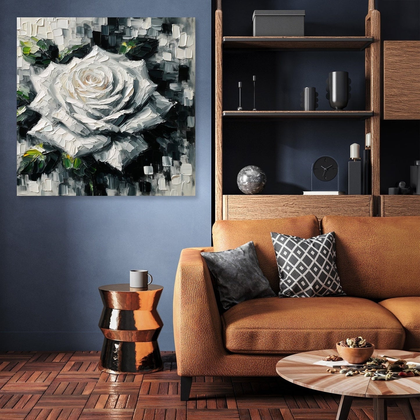 Monochrome Rose Canvas