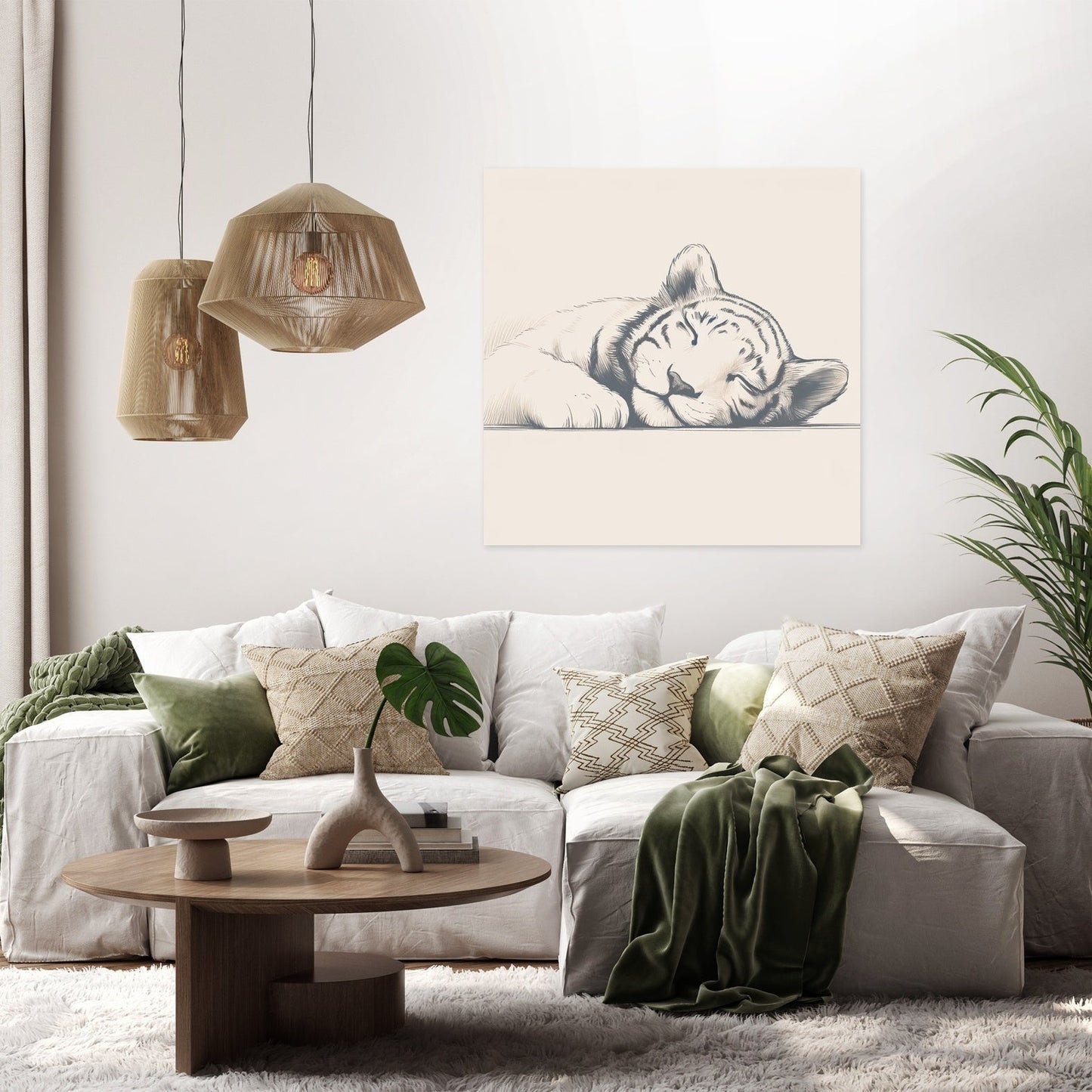 Serenity Tiger Sketch Canvas