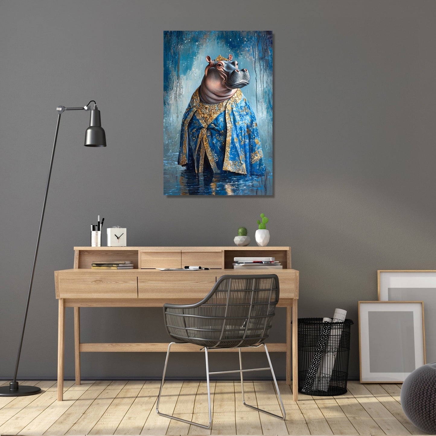 Hippopotamus Majesty Canvas