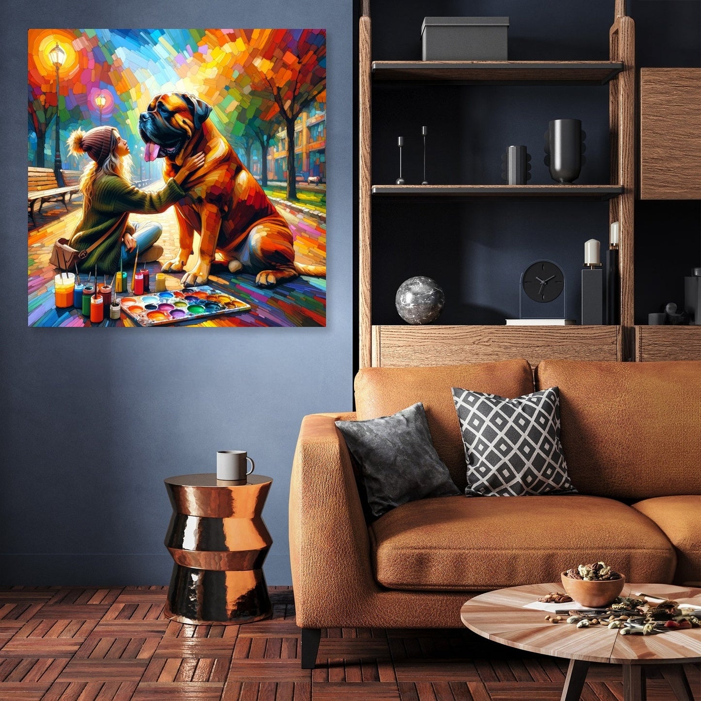 Joyful Bond Bullmastiff Canvas