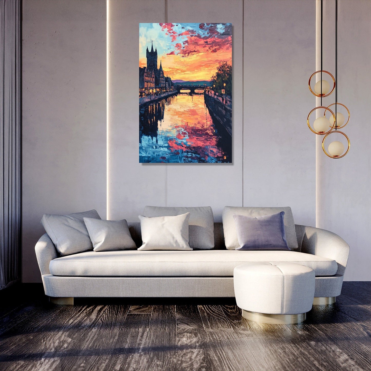 Nostalgic Sunset Over Inverness Canvas