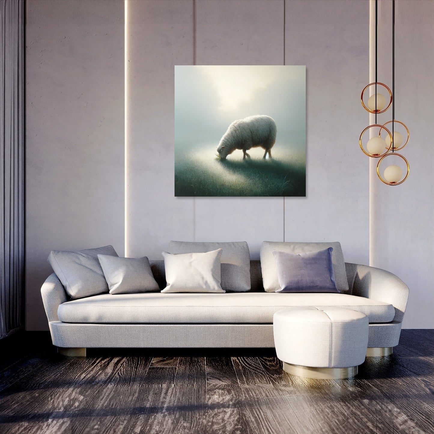 Misty Dawn Grazing Canvas