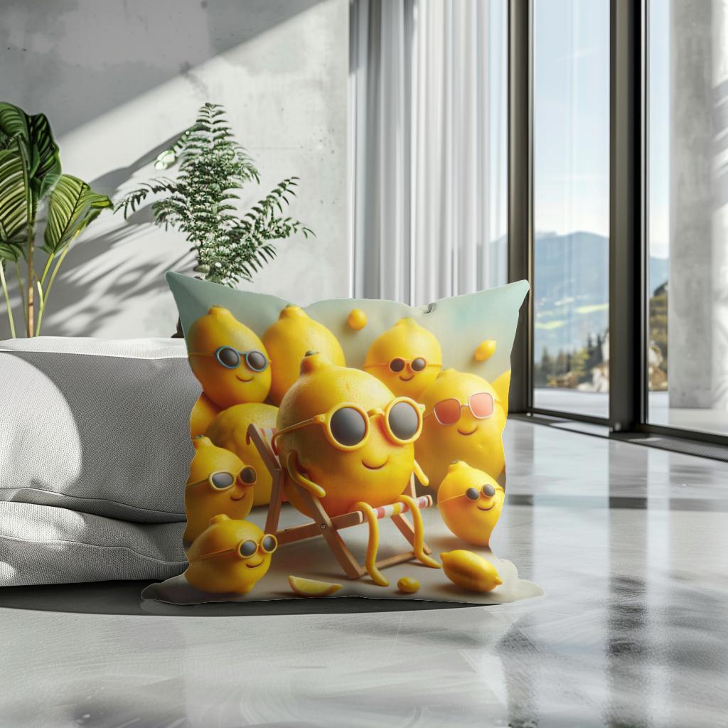 Lemonade Whimsy Cotton Cushion