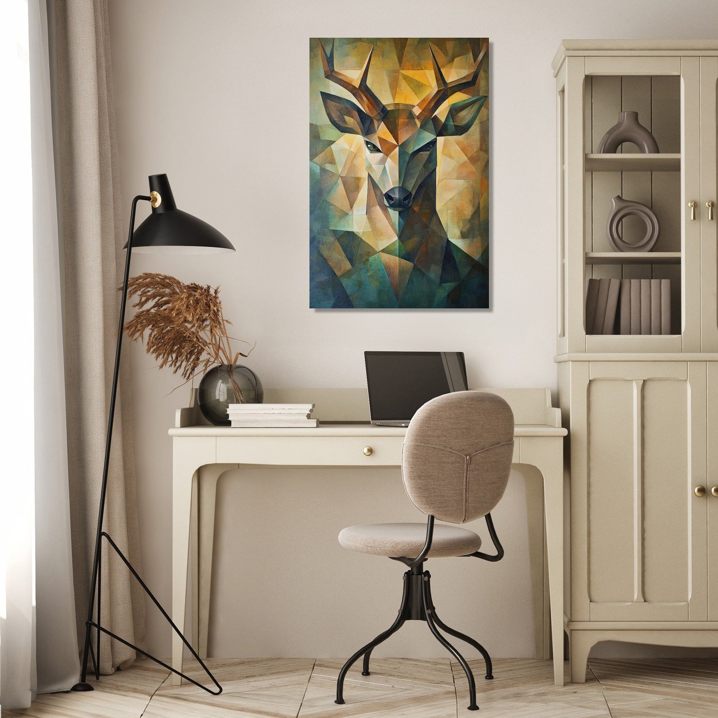 Noble Deer Geometric Canvas