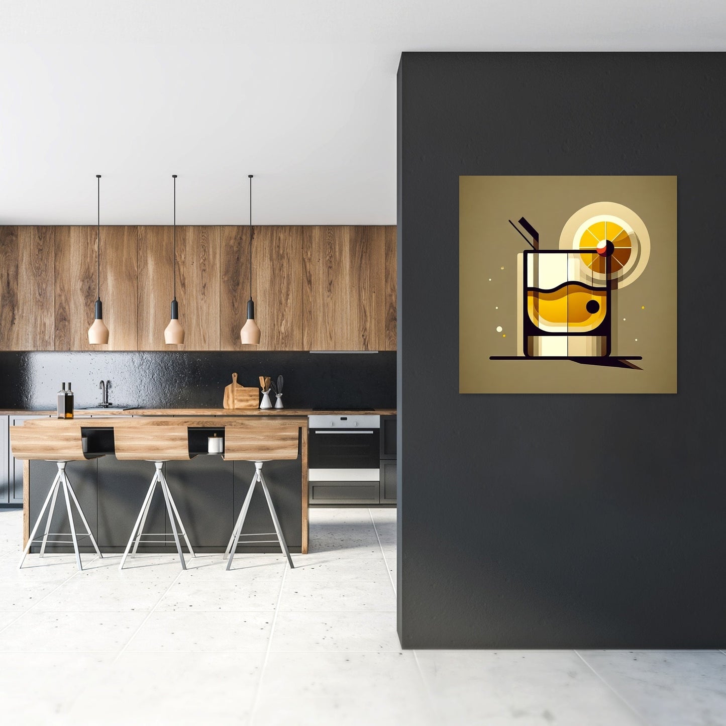 Whiskey Sour Minimalist Art Canvas