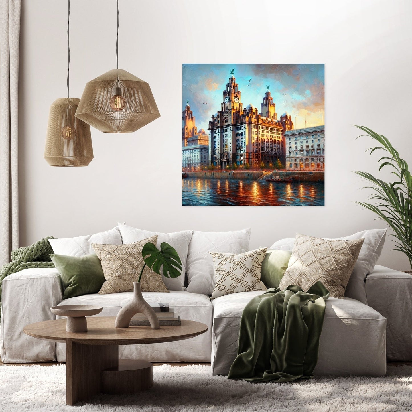 Liverpool Royal Liver Building Dusk Impression Canvas