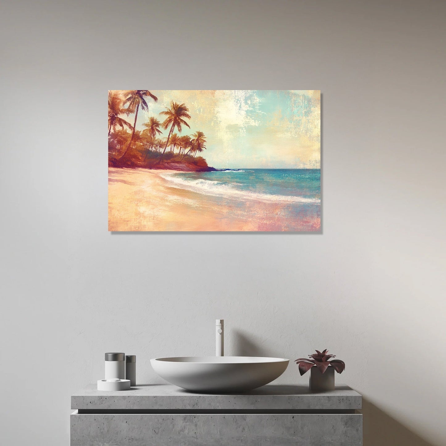 Melancholic Beach Reverie Canvas
