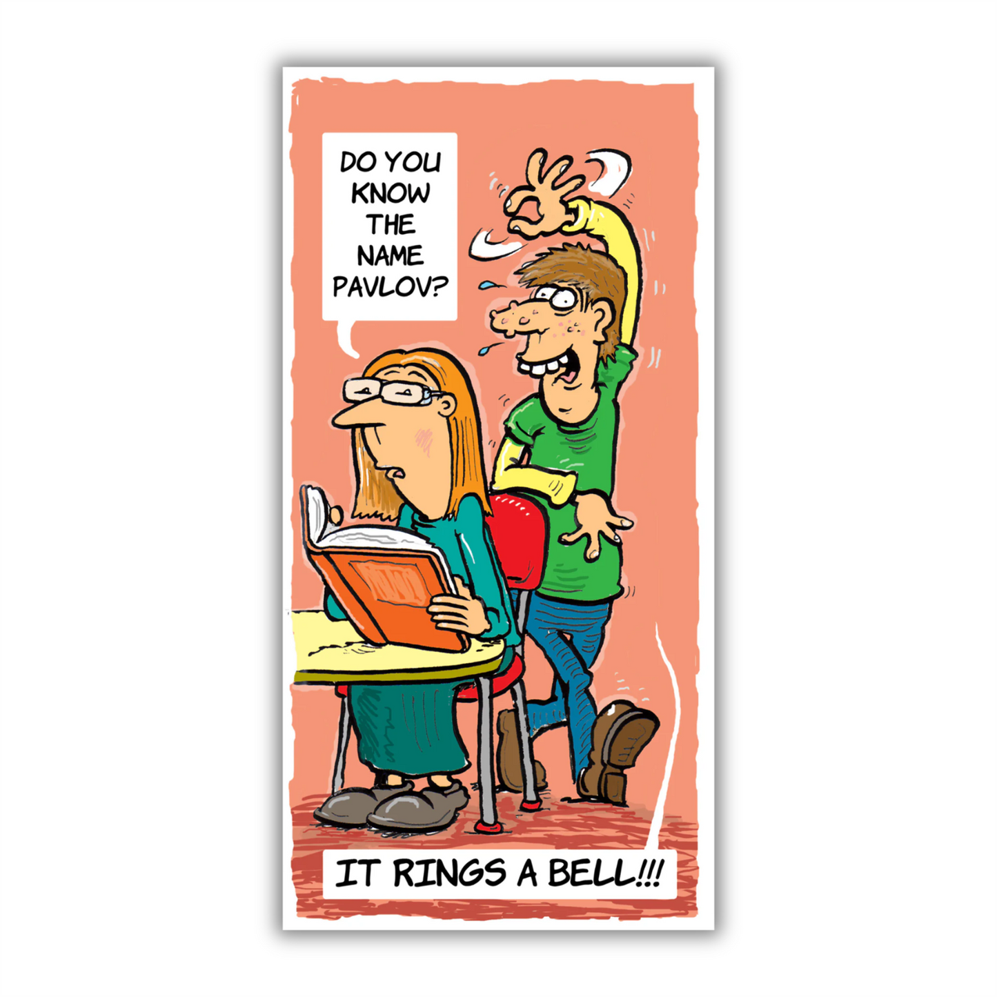 Hilarious Science Pavlov Response Joke Birthday Card & Envelope (105mm x 210mm, 300gsm)