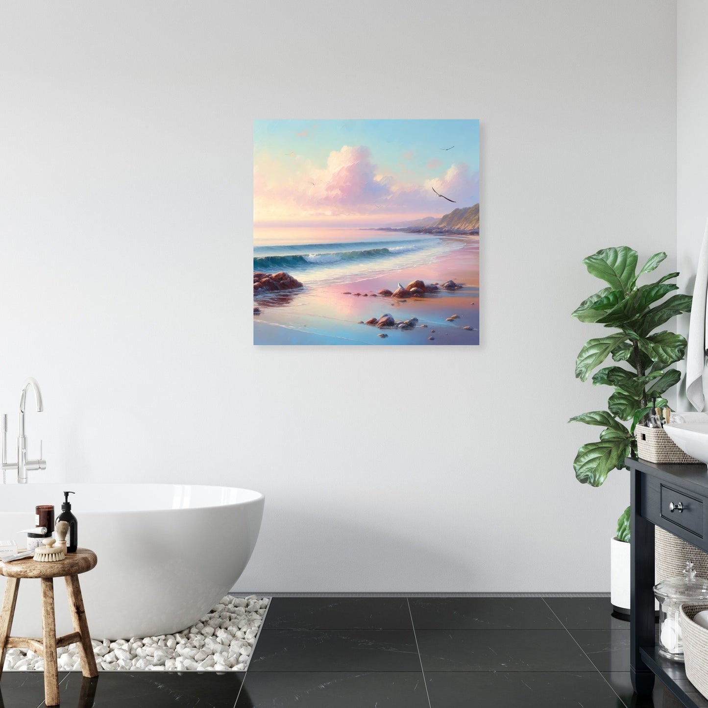 Rocky Coastline at Dawn Canvas