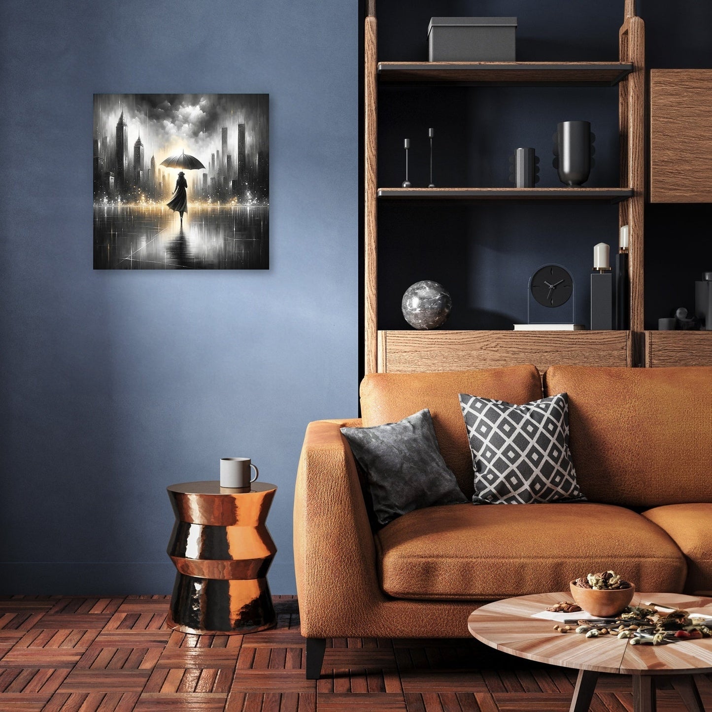 Umbrella in Urban Serenity Canvas