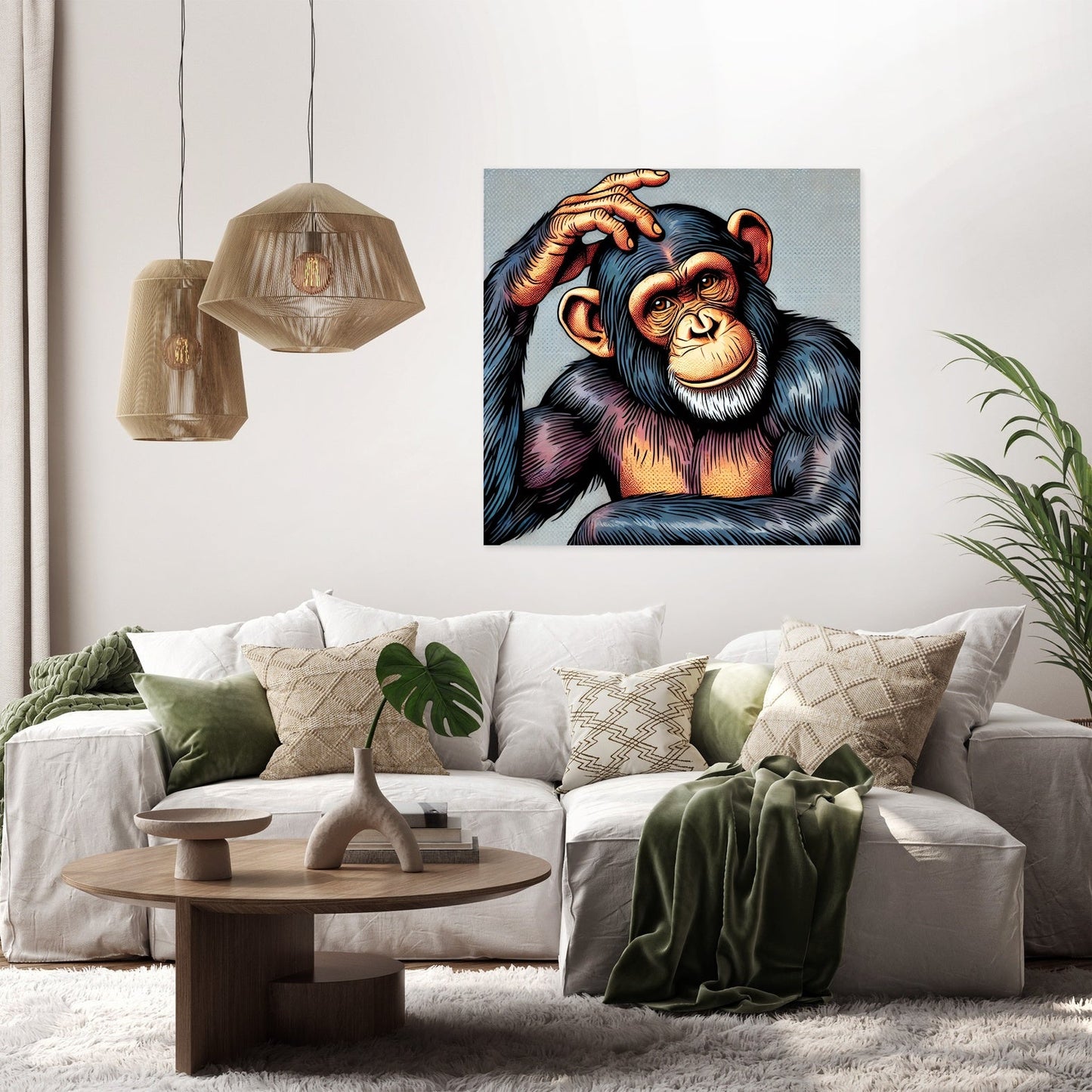 Thoughtful Chimp Canvas