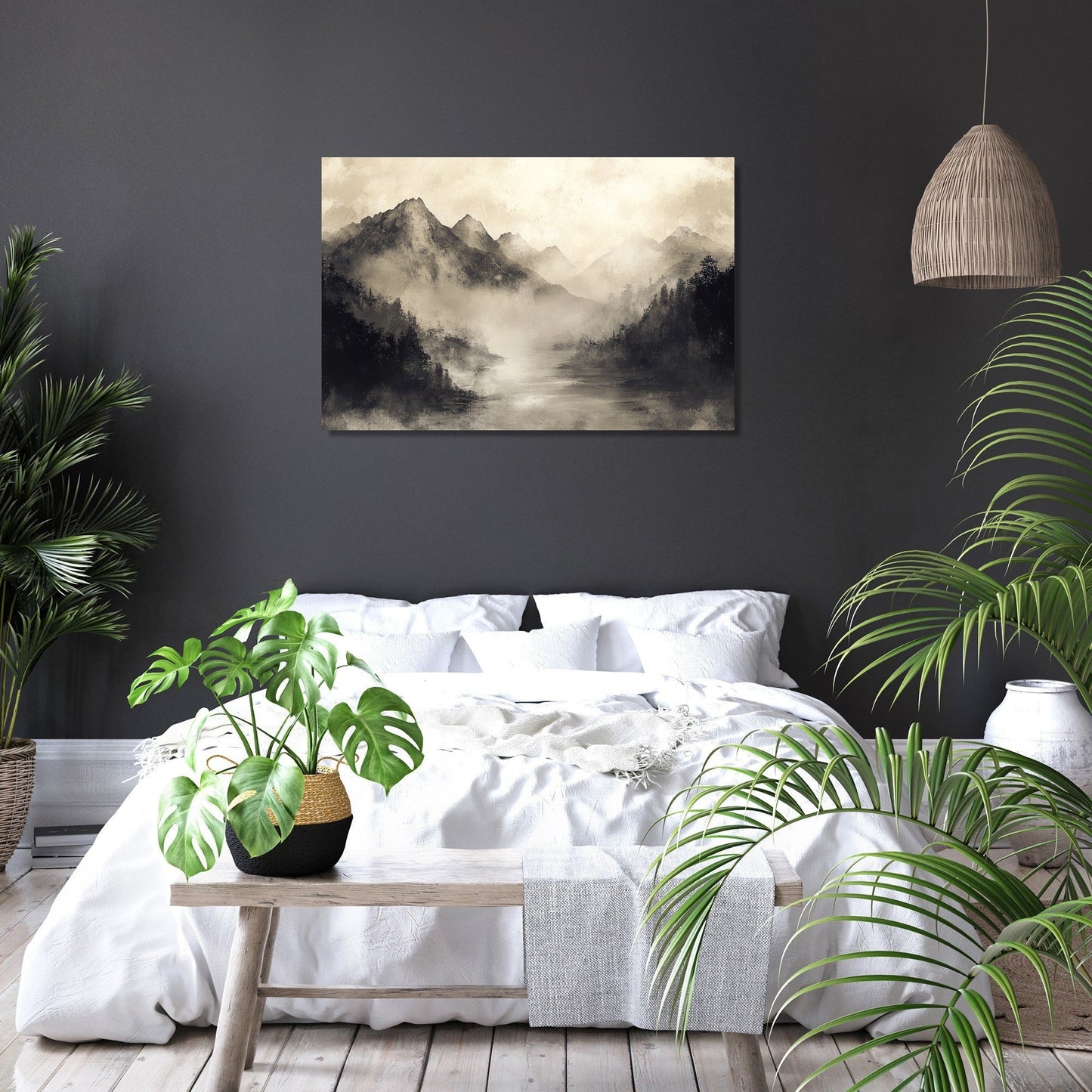 Misty Mountain Peaks Canvas
