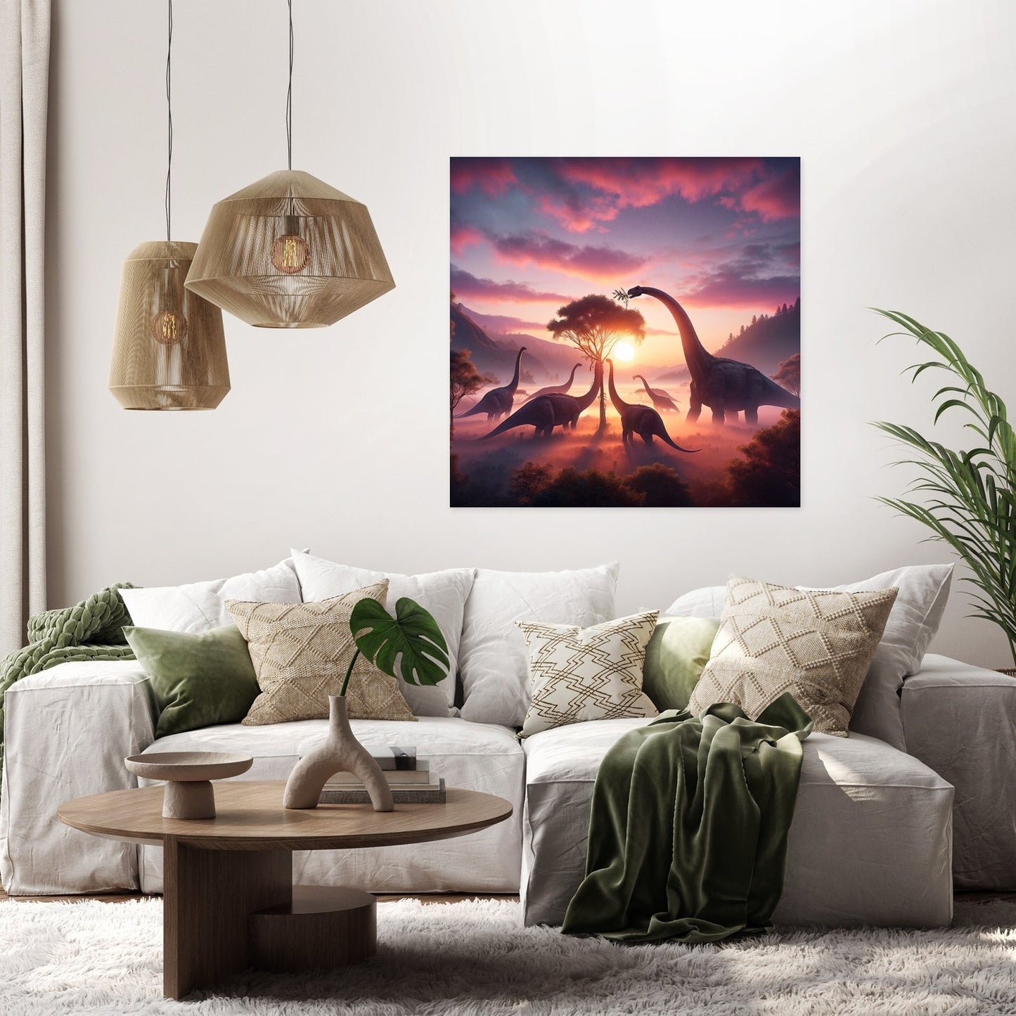 Morning Mist Brachiosaurus Canvas